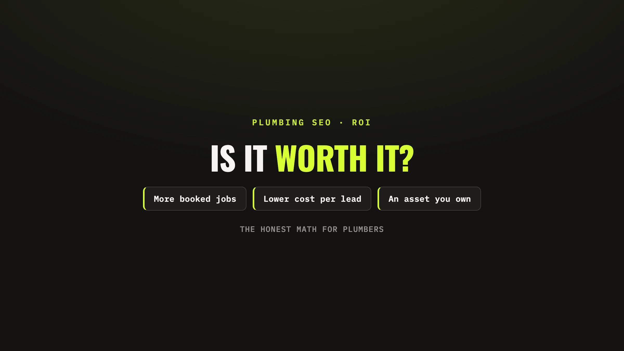 Is Plumbing SEO Worth It? (2026)