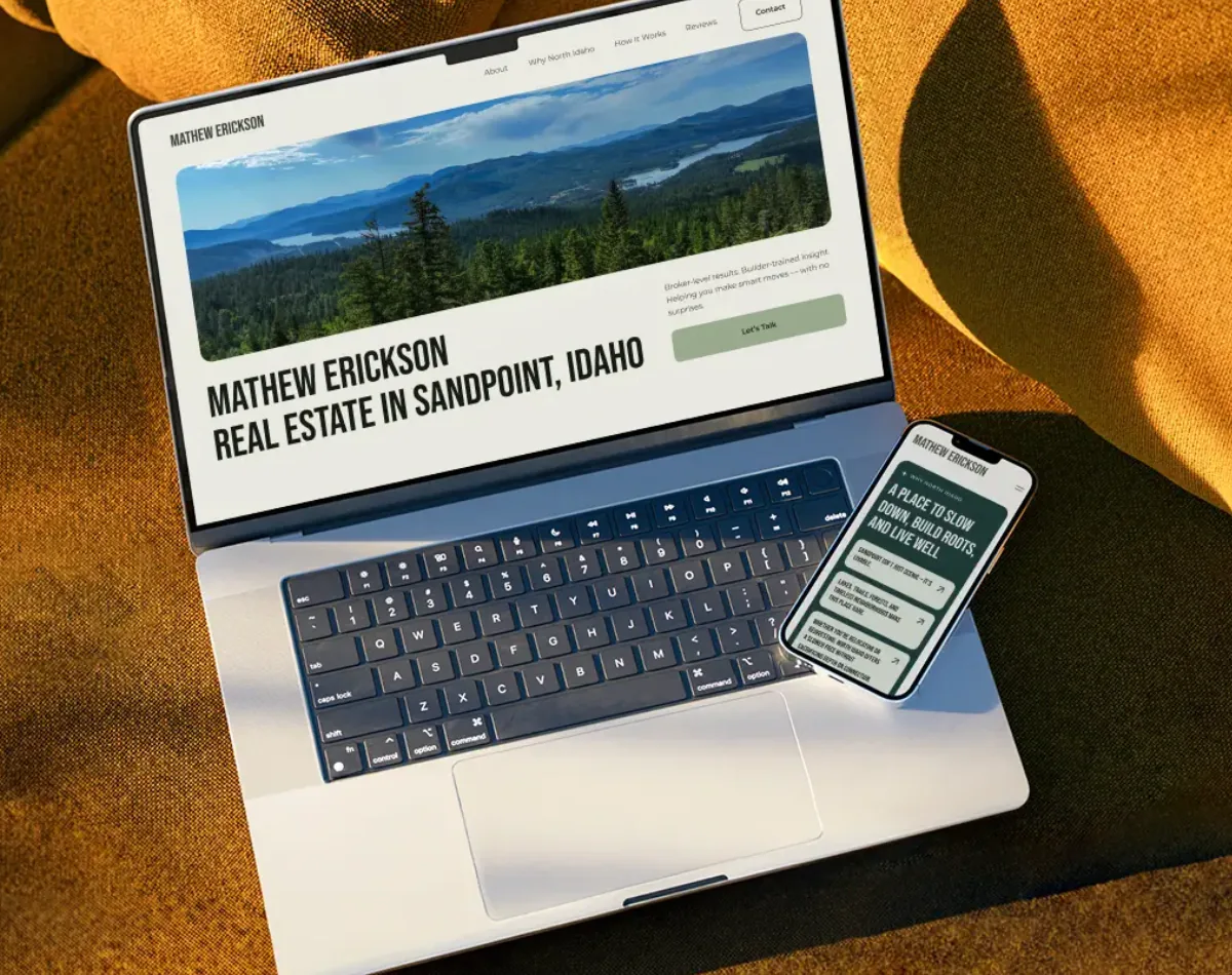 Real estate website case study showing a premium local agent website design