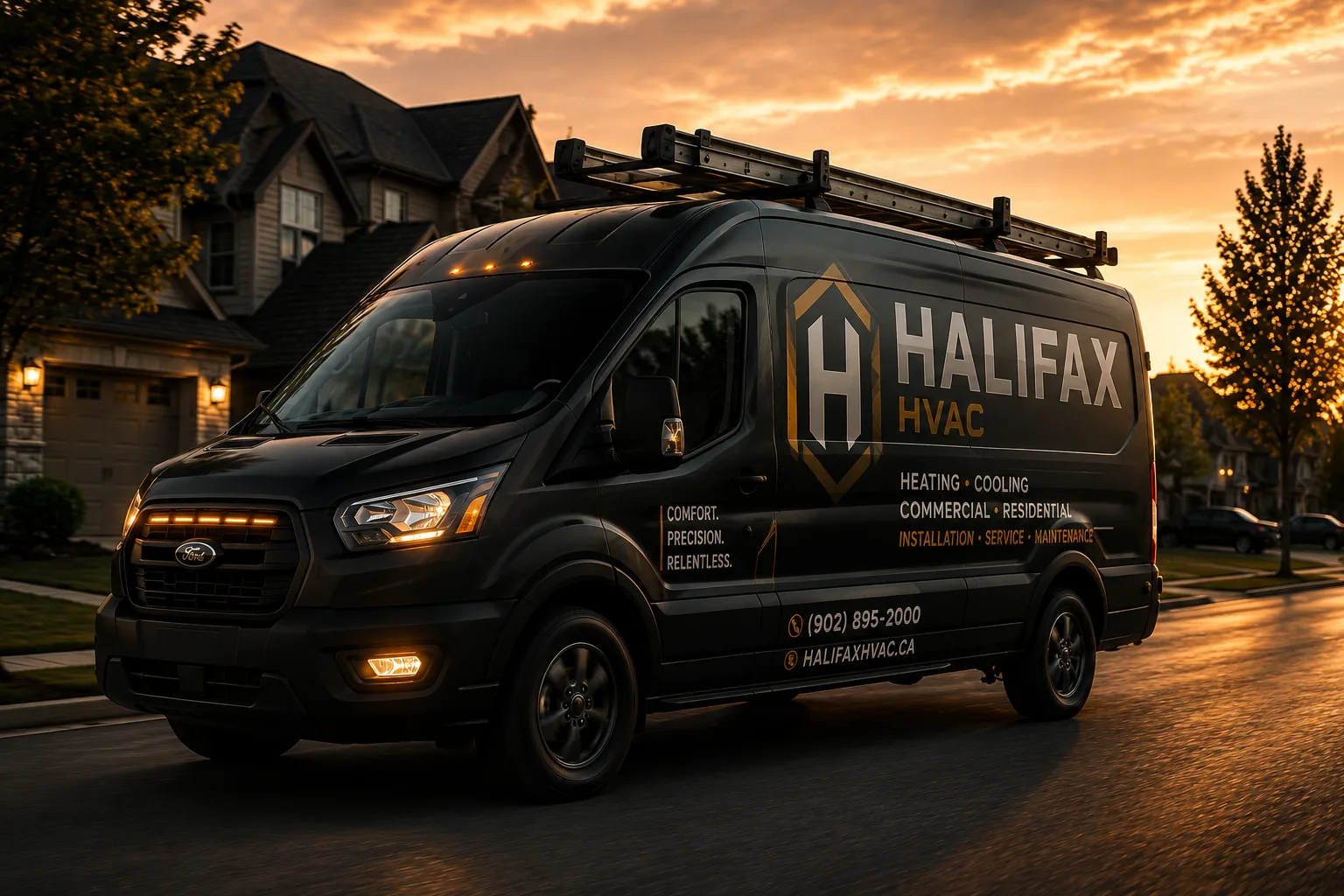 Halifax HVAC branded fleet proof Halifax HVAC branded service van wrap for contractor local SEO and visibility proof
